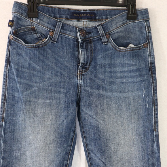 Rock & Republic Embroidered Boot Cut Jeans Size 8 - Picture 3 of 7